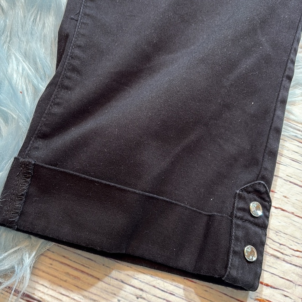 NYDJ Not Your Daughters Jeans Black Crop Cuffed Lift Tuck Pants sz 12 - Picture 5 of 9